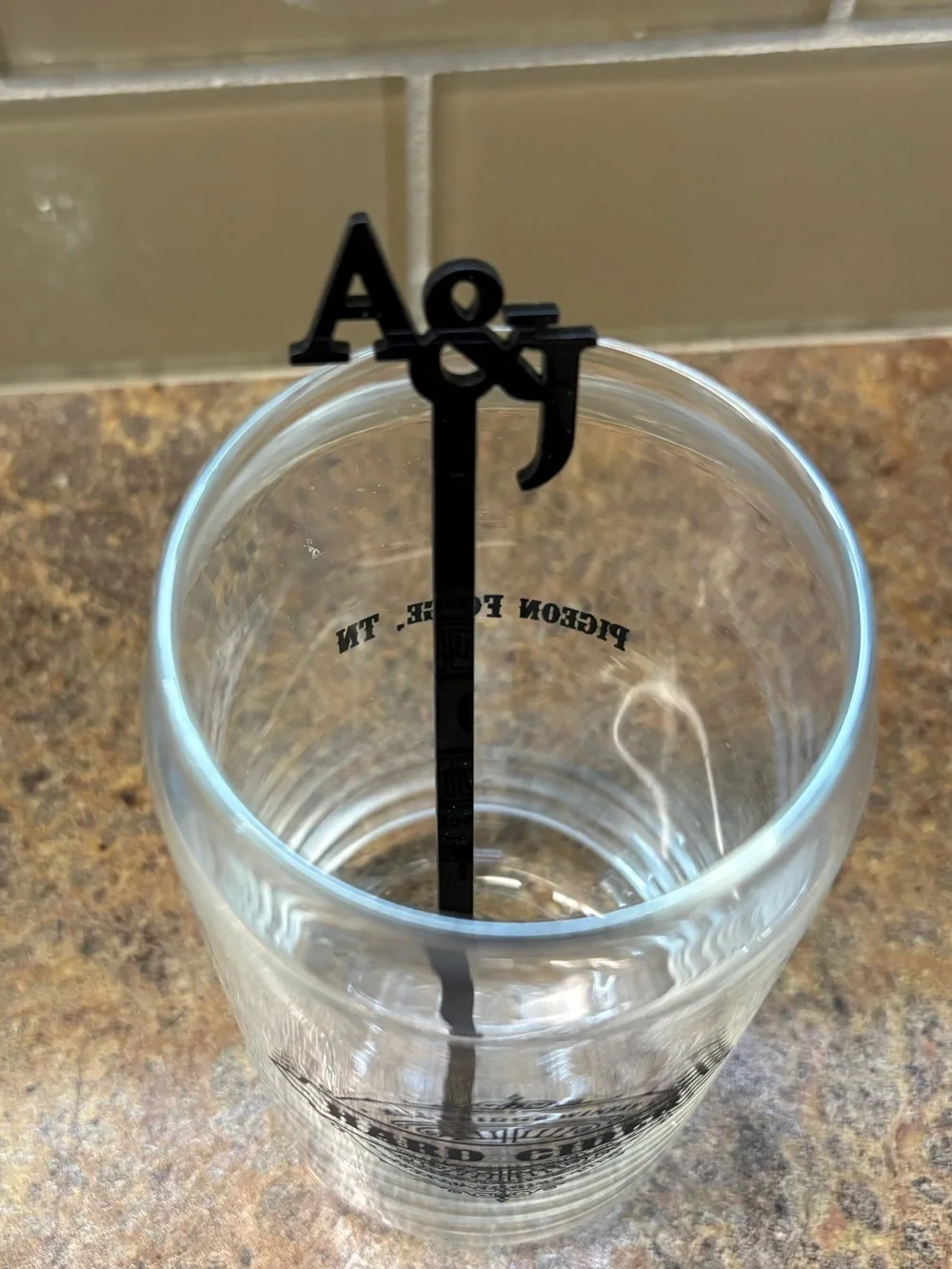 A&J Monogrammed Stir Stick - Black - Home Party Supplies